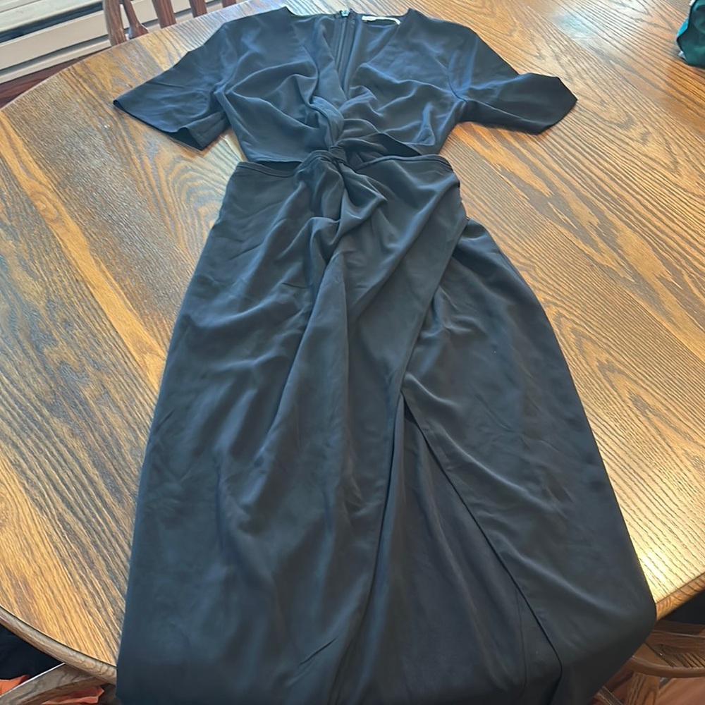 Abercrombie & Fitch Black Wrap Tie Front Cocktail Dress